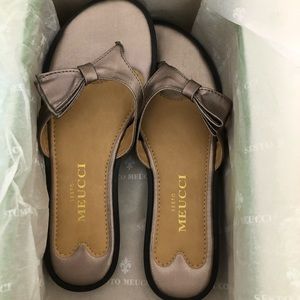 Sesto Meucci napa leather slide size 7